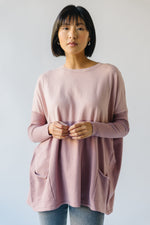 The Strike Casual Pocket Sweater in Dusty Pink + Dusty Rose