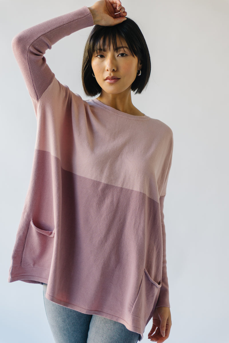 The Strike Casual Pocket Sweater in Dusty Pink + Dusty Rose