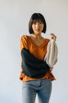 The Cardona V-Neck Sweater in Brick Multi