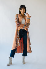 The Varla Patterned Coat in Deep Coral