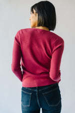 The Stallings V-Neck Sweater Top in Poppy Red
