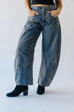 The Hagans Mid Rise Barrel Jean in Rustic Denim