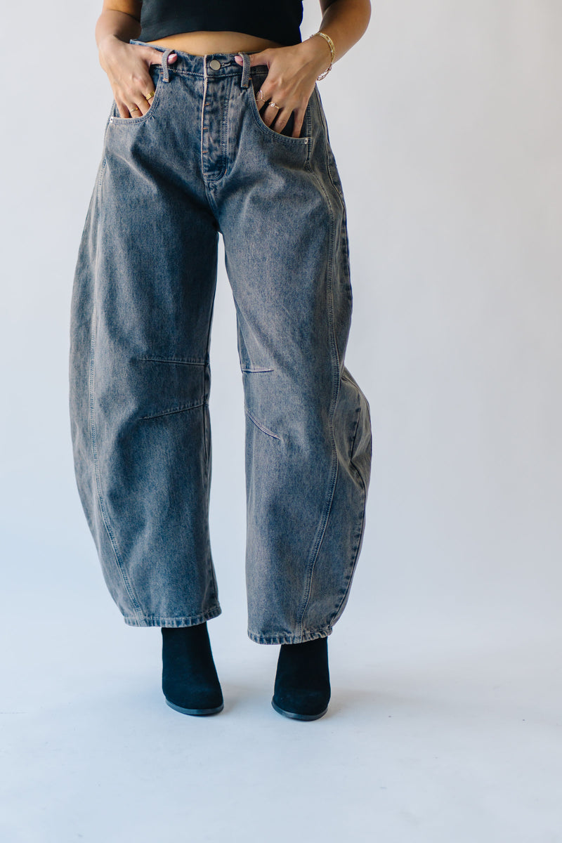 The Hagans Mid Rise Barrel Jean in Rustic Denim