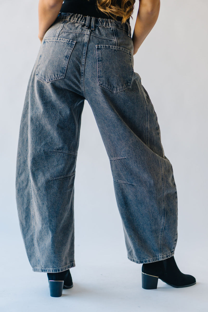 The Hagans Mid Rise Barrel Jean in Rustic Denim