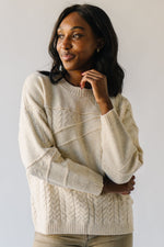 The Kimery Abstract Patterned Sweater in Cream