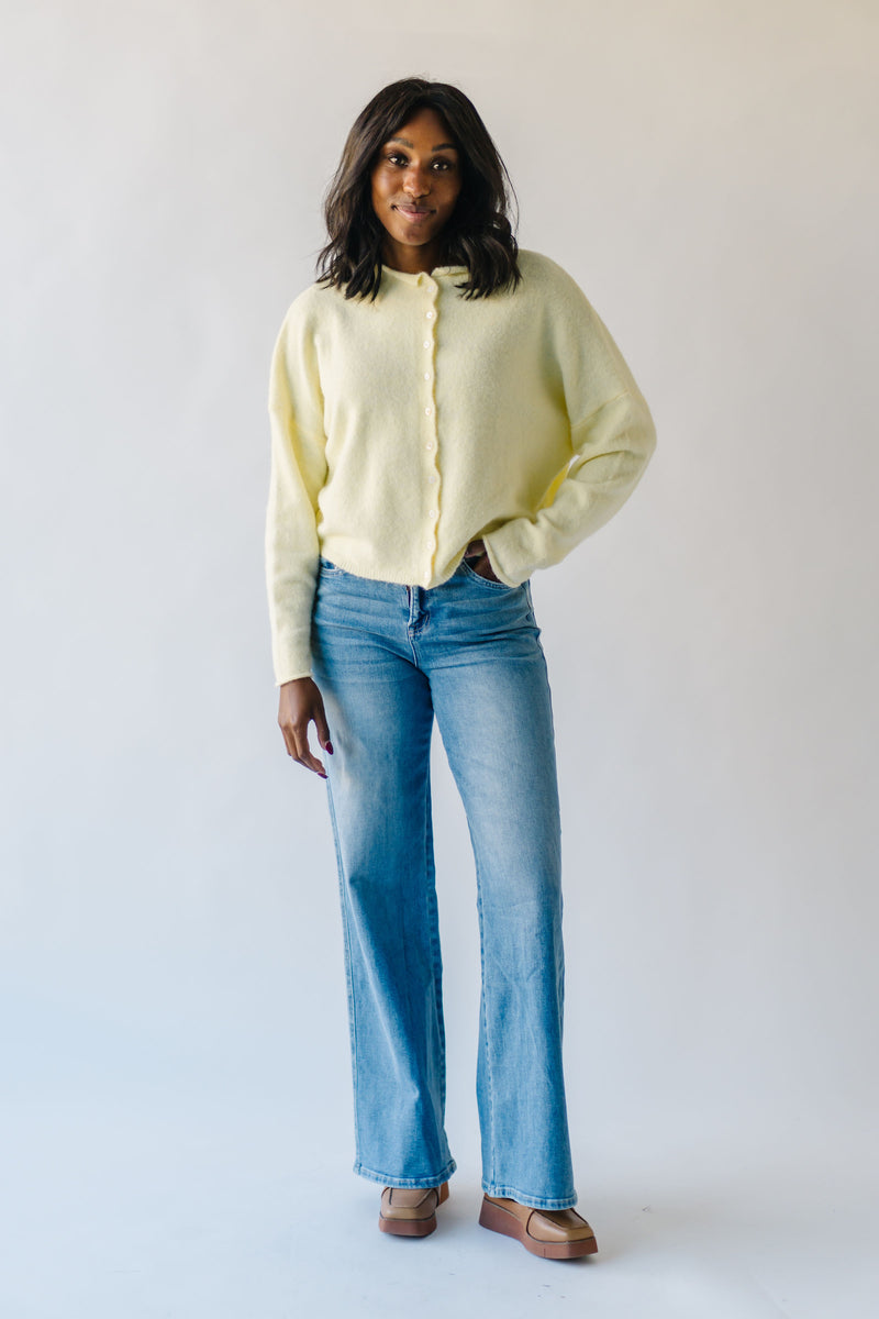 The Riggs Button-Down Sweater in Butter