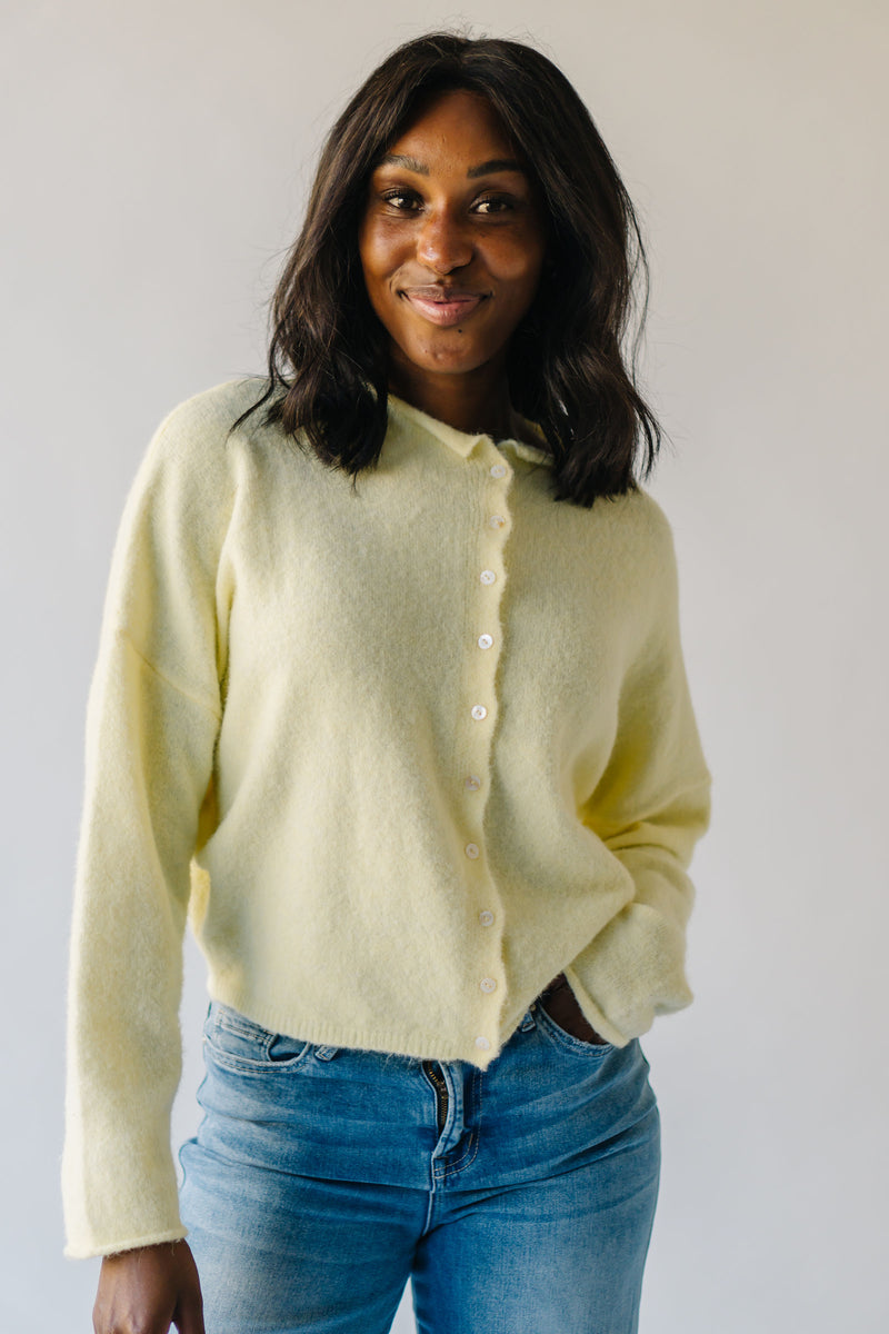 The Riggs Button-Down Sweater in Butter