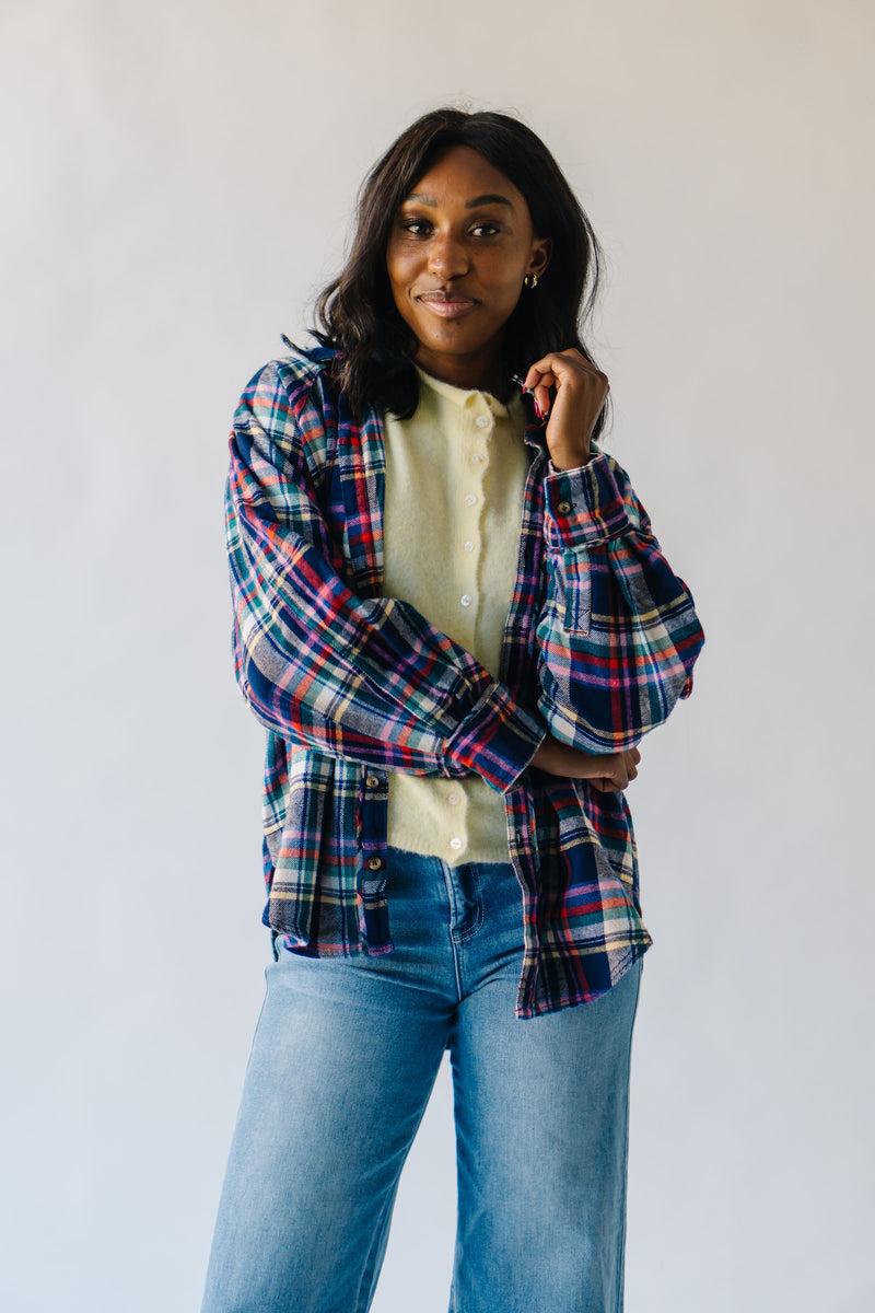 Free People: Girl Meets Boy Plaid Shirt in Navy Combo