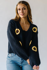 The Bedoya Sunflower Cardigan in Black