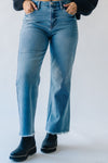 The Obiri High Rise Slim Wide Leg Jean in Medium Blue