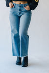 The Obiri High Rise Slim Wide Leg Jean in Medium Blue