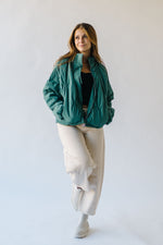 The Daulton Textured Puffer Jacket in Dark Teal