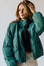 The Daulton Textured Puffer Jacket in Dark Teal