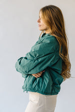 The Daulton Textured Puffer Jacket in Dark Teal