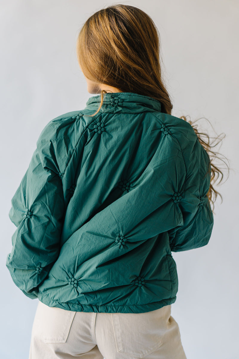 The Daulton Textured Puffer Jacket in Dark Teal