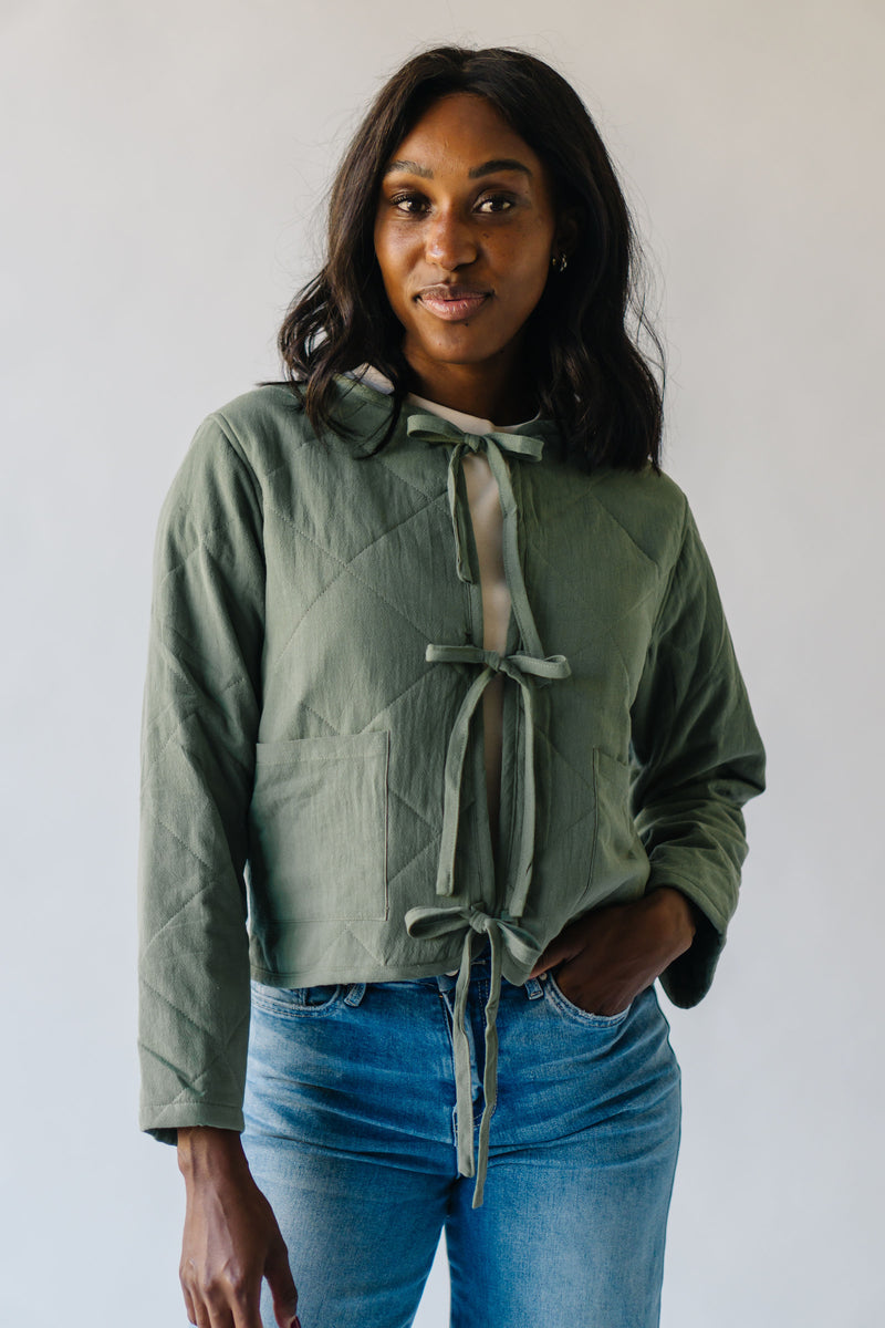 The Bruenger Diamond Quilted Jacket in Green