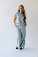 The Reidel Tee + Wide Leg Pant Set in Heather Grey