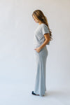 The Reidel Tee + Wide Leg Pant Set in Heather Grey