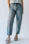 The Cadwell High Rise Slim Barrel Jean in Medium Blue