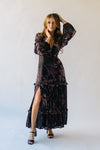 The Katalin Velvet V-Neck Maxi Dress in Black