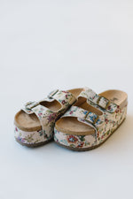 The Wannabe Platform Sandal in Sand Floral