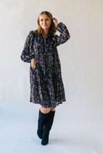 The Naiman Floral Button-Up Dress in Black Multi