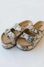 The Wannabe Platform Sandal in Sand Floral