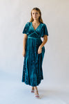 The Rosado Floral Embroidered Velvet Midi Dress in Emerald