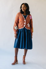 The Bodell Scalloped Edge Cardigan in Rust