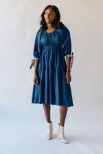 The Zambrano Tiered Tie Detail Dress in Dark Denim