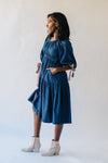 The Zambrano Tiered Tie Detail Dress in Dark Denim