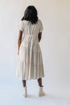 The Lorash Belted Maxi Dress in Cream + Black Stripe