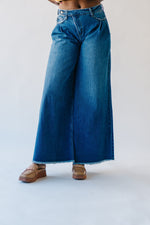 The Harbert High Rise Super Wide Leg Jean in Dark Blue