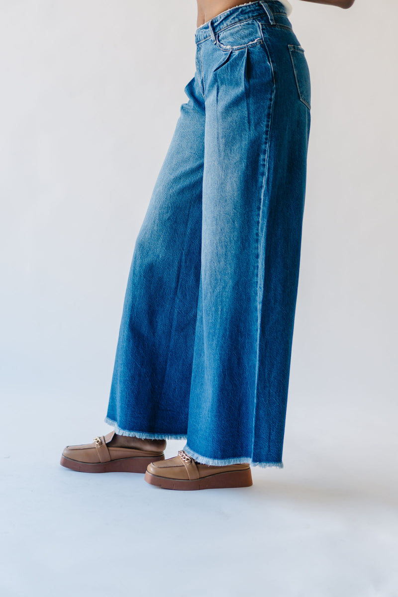 The Harbert High Rise Super Wide Leg Jean in Dark Blue