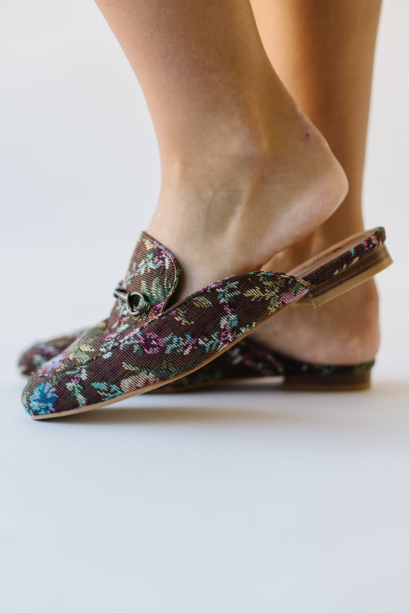 The Charmer Mule in Rust Brocade Floral