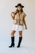 The Keeley Sherpa Stitch Detail Vest in Camel