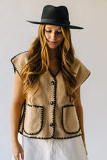 The Keeley Sherpa Stitch Detail Vest in Camel