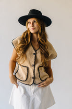 The Keeley Sherpa Stitch Detail Vest in Camel