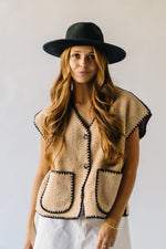 The Keeley Sherpa Stitch Detail Vest in Camel