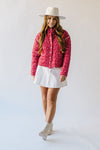 The Eskew Floral Quilted Jacket in Dark Red