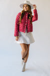 The Eskew Floral Quilted Jacket in Dark Red