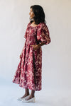 The Warby Textured Floral Maxi Dress in Mahogany