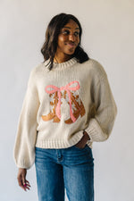 The Rivas Cowboy Boots Sweater in Cream