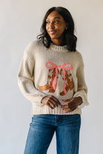 The Rivas Cowboy Boots Sweater in Cream