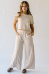 The Reidel Tee + Wide Leg Pant Set in Natural