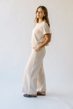 The Reidel Tee + Wide Leg Pant Set in Natural