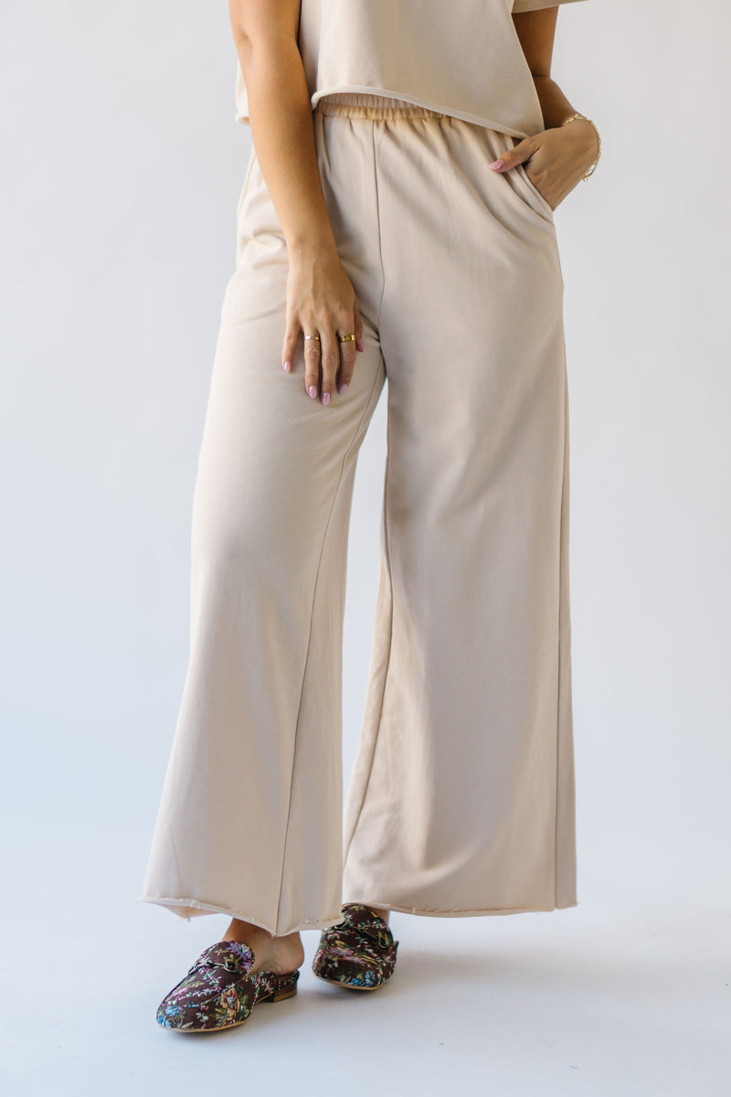 The Reidel Tee + Wide Leg Pant Set in Natural