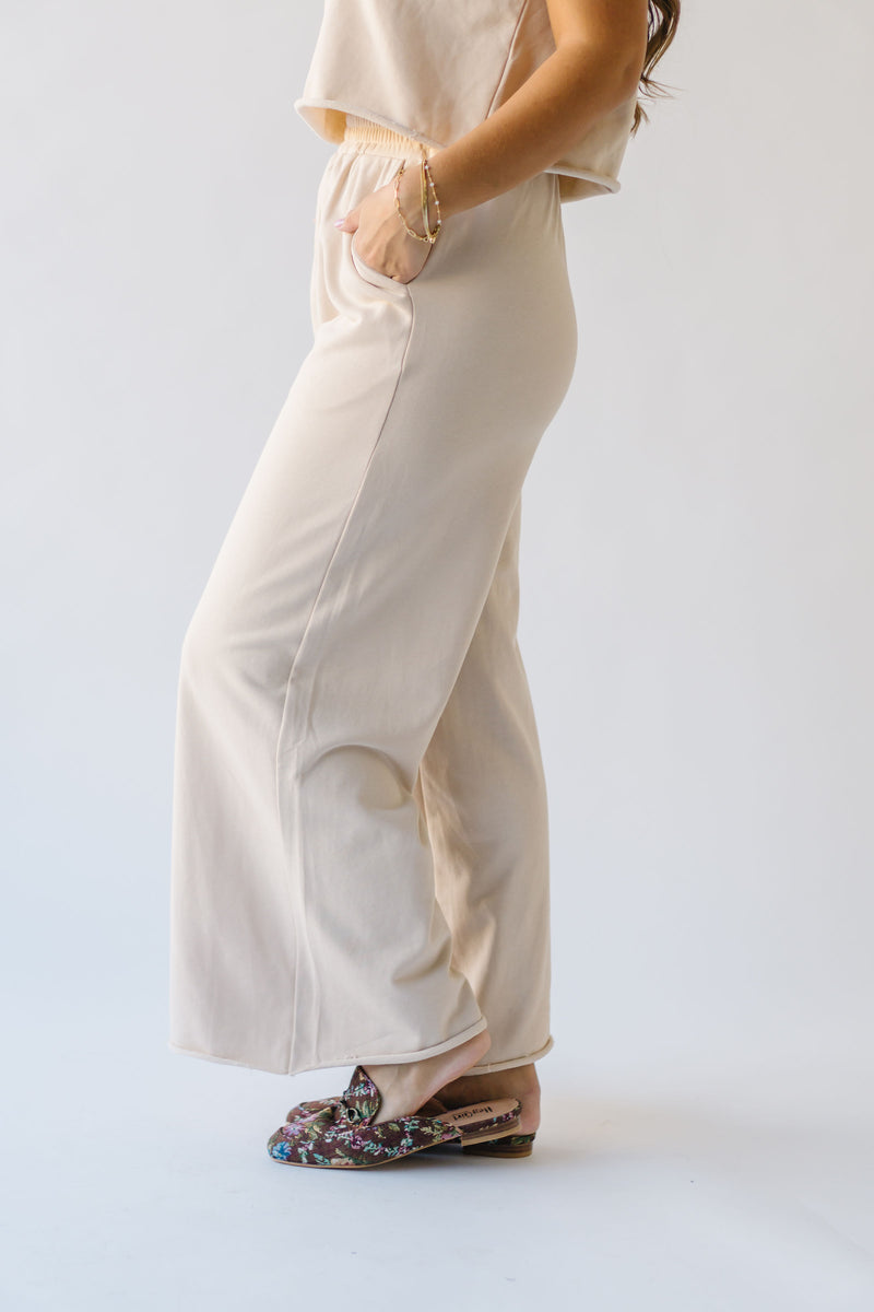 The Reidel Tee + Wide Leg Pant Set in Natural