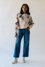 The Rothstein Floral Sweater in Light Taupe