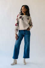 The Rothstein Floral Sweater in Light Taupe